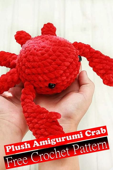 Crab Crochet Pattern Free, Crochet Crab Pattern Free, Amigurumi Crab, Printable Crochet Patterns, Crochet Crab, Graphic Crochet, Crochet Sea Creatures, Crochet Mug Cozy, Crochet Fish