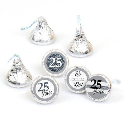 25th Anniversary Decorations, 25th Wedding Anniversary Party, 25th Anniversary Party, Anniversary Party Favors, Wedding Anniversary Decorations, Anniversary Favors, 25 Year Anniversary, Anniversary Party Decorations, Hershey's Kisses