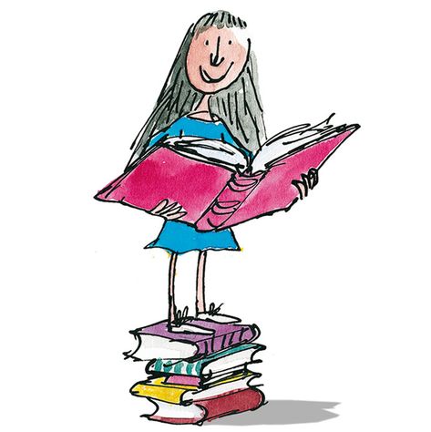 As someone who read all the grown-up books in the library despite being too short to reach the counter, I empathised with the bookish Matilda Wormwood. Am pretty sure I once made a jar move with my eyes as well (though this might have been by product of over active imagination). Matilda Wormwood, Quentin Blake Illustrations, Roald Dahl Day, Matilda Roald Dahl, World Book Day Costumes, Book Day Costumes, Primary Singing Time, Quentin Blake, Singing Time