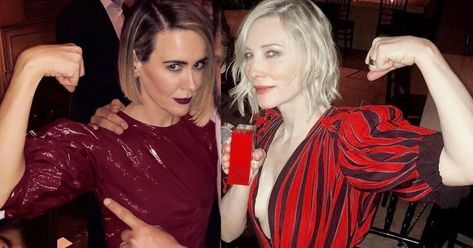 Sarah Paulson And Cate Blanchett, Cate Blanchett And Sarah Paulson, Cate Blanchett Sarah Paulson, Oceans 8, Sarah Paulson, Cate Blanchett, Love Movie, Holy Trinity, Middle Age