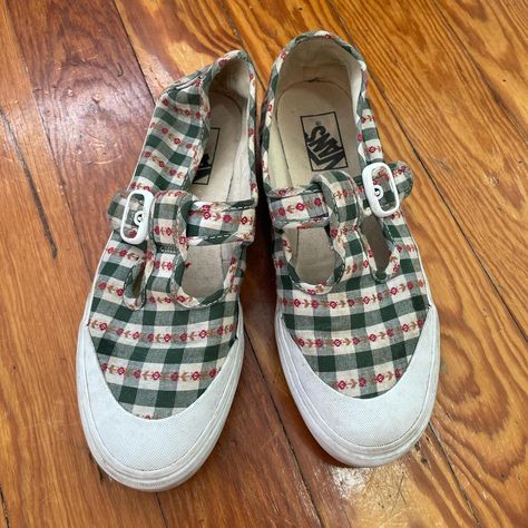 Vans Mary janes green gingham pattern with... - Depop Vans Mary Janes, Green Gingham, Gingham Pattern, 2024 Fashion, Embroidered Flowers, Mary Janes, Gingham, My Favorite, Flowers