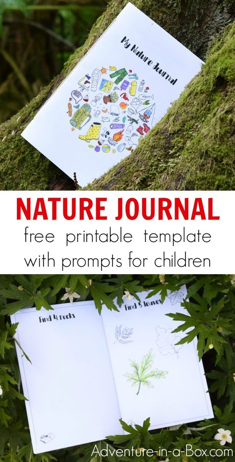 Learn how to start a nature journal with kids using a free printable template that offers ten creative prompts. It's a perfect nature STEM activity for kids as it encourages them to go outside, explore nature scientifically, then record their nature finds artistically! #nature #kidsactivities #stem #steam #printable Free Nature Journal Printables, Nature Journal Cover, Nature Journal Kids, Nature Journal Prompts, Nature Journal Ideas, Diy Nature Journal, Explorer Journal, Botany Study, Stem Activity For Kids