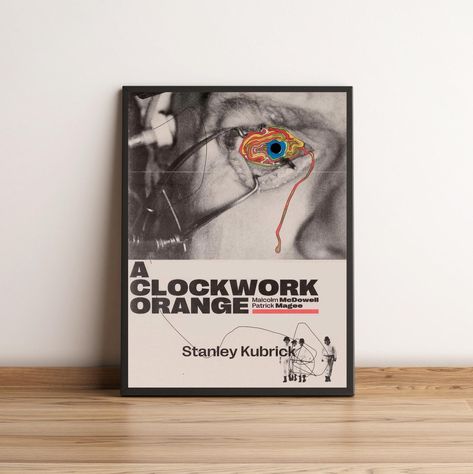 Clockwork Orange Poster, Retro-Vintage Poster, Movie Poster, Retro Vintage Art Print, Kubrick Wall Art, Home Decor, Art Print, Wall Decor Introducing the perfect means to print art on - the premium matte vertical posters. Made with museum-grade paper (175gsm fine art paper), these posters translate any digital artwork into exquisite real life décor. Available in multiple sizes, each poster is printed with top-tier pigmented archival inks for a stunning end result. A Clockwork Orange Poster, Movie Poster Aesthetic, A Clockwork Orange Movie, Orange Movie, Orange Poster, A Clockwork Orange, Retro Kunst, Minimalist Movie Poster, Movie Poster Wall