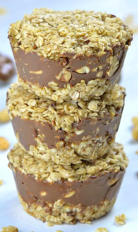 No-Bake Chocolate Peanut Butter Oatmeal Cups | Chocolate Desserts Chocolate Oatmeal Cups, Peanut Butter Oatmeal Cups, Chocolate Peanut Butter Oatmeal, Popular Food Recipes, Peanut Butter Oatmeal Bars, Chocolate Peanut Butter Fudge, Lunchbox Treats, Peanut Butter Granola, No Bake Recipes