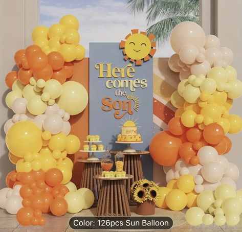 Sunshine Theme Birthday Party, Sunshine First Birthday, Baby Boy Birthday Cake, Sunshine Birthday Parties, Wild Birthday Party, Boys 1st Birthday Party Ideas, Balloon Garland Diy, Sunshine Baby Showers, 1st Birthday Party Themes