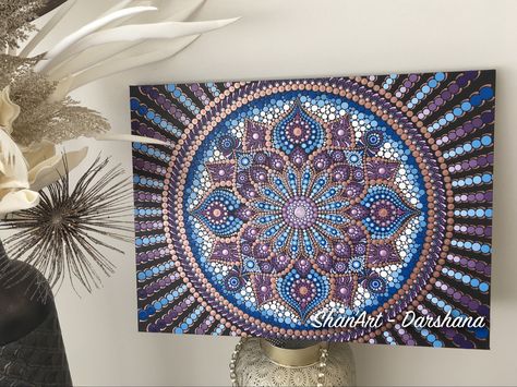 Mandala On Canvas, Dotted Mandala, Small Art Studio, Mandala Canvas, Mandala Rocks, Dot Mandala, Dot Art Painting, Mandala Dots, Using Acrylic Paint