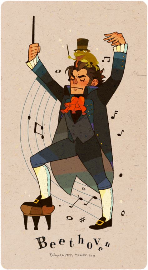 Beethoven by freestarisis.deviantart.com on @deviantART Orchestra Drawing Art, Beethoven Fanart, Musicians Illustration, Beethoven Painting, Beethoven Art, Why Me, Classical Music Composers, Strange Music, Want To Draw