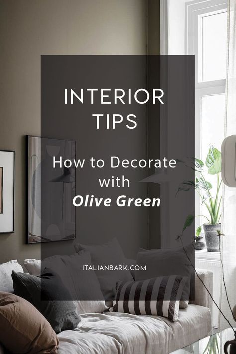 How to Decorate with the Olive Green color trend Green Couch With Green Wall, Olive Green Decor Ideas, Curtains For Olive Green Walls, Olive Green Curtains Bedroom Ideas, Olive Green Ceiling, Curtains With Green Sofa, Olive And Grey Living Room, Colors That Compliment Olive Green, Olive Green Lounge Ideas