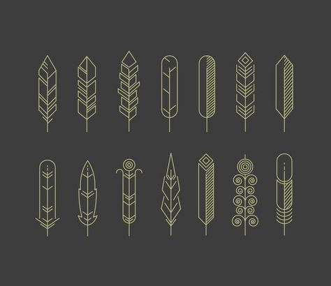 Feather Sketch, Feather Symbolism, Feather Icon, Feather Logo, Feather Graphic, Feather Vector, Owl Feather, Elements Tattoo, Free Icon Set