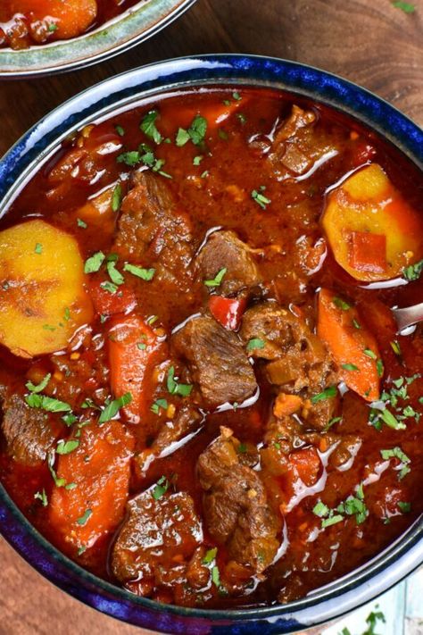 Keto Goulash Recipes, Hungarian Goulash Recipes Authentic, Vegetable Beef Soup Instant Pot, Beef Soup Instant Pot, Soup Recipes Homemade, Instant Pot Vegetable Beef Soup, Hungarian Goulash, Thick Stew, Soup Instant Pot