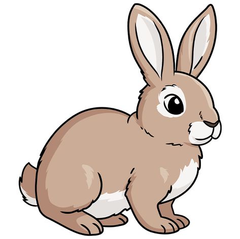 Rabbit Side View Drawing, Famous Rabbits, Rabbit Cartoon Images, Rabbit Drawing Easy, Cute Rabbit Clipart, Rabbit Cartoon Drawing, تصنيف الحيوانات, Clip Art Animals, Rabbit Species