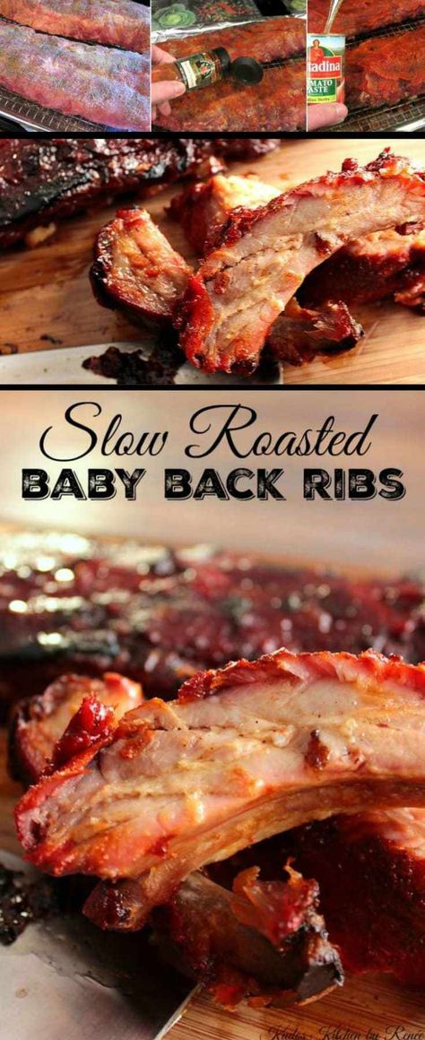 Slow Roasted Baby Back Pork Rib Recipe Slow Roasted Ribs, Babyback Ribs In Oven, Oven Roasted Ribs, Back Ribs In Oven, Pork Loin Back Ribs, Babyback Ribs, Ribs Recipe Oven, Oven Ribs, Baked Pork Ribs