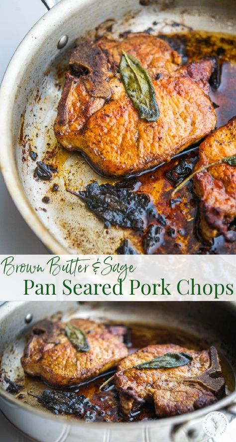 Pork Dinner Recipes, Balsamic Pork Chops, Brown Butter Sage, Pan Seared Pork Chops, Breaded Pork Chops, Seared Pork Chops, Pork Recipes For Dinner, Balsamic Pork, Pork Dinner