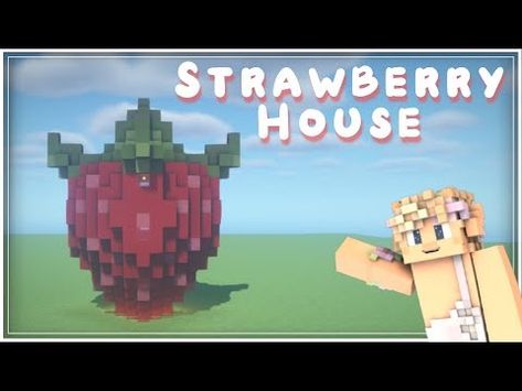 🍓🍓MINECRAFT Tutorial : STRAWBERRY HOUSE | Aesthetic Builds | Cool Designs | Minecraft 1.16.5 - YouTube Cherry Kitchen Minecraft, Strawberry House Minecraft, Minecraft Strawberry, Kitchen Minecraft, Strawberry House, Build Inspiration, Cherry Kitchen, House Aesthetic, Minecraft Tutorial