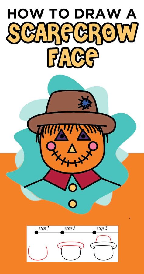 Learn how to draw a scarecrow face with a free printable drawing tutorial. Having some easy scarecrow how to draw fun for kids of all ages. Directed Drawing Scarecrow, Scarecrow Drawing, Scarecrow Face, Directed Drawing, Shirt Drawing, Good Photo, Best Superhero, Face Tattoo, Fun For Kids