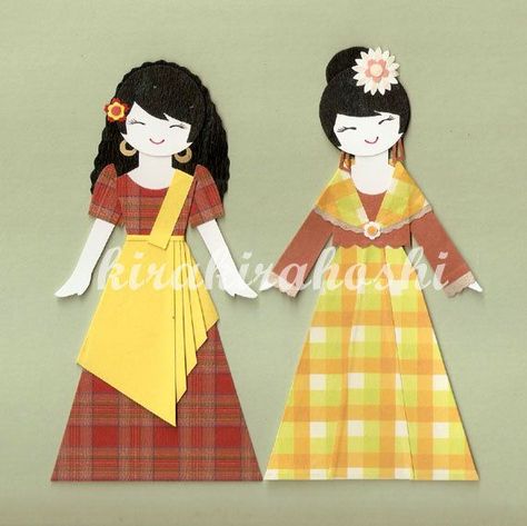 Kirakira hoshi Paperdolls : Oriental Filipino paper dolls Maria Clara Dress, Philippines Clothes, Dress Paper Doll, Filipino Traditional Clothing, Filipino Dress, Modern Filipiniana Dress, Filipino Fashion, Dress Paper, Filipiniana Dress