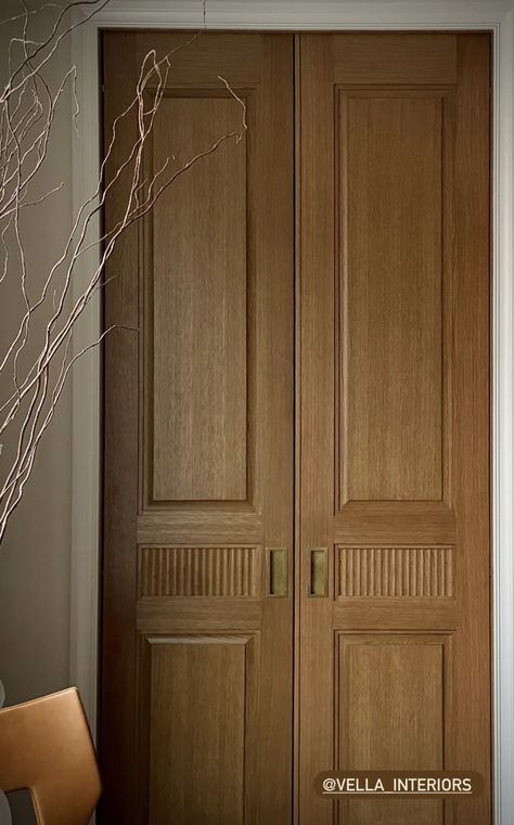 Walnut French Doors, Door Finishes Interior, English Cottage Doors Interior, Five Panel Door, Interior French Door Wood, Double Door Bedroom Entrance, Carved Wooden Doors, Cool Interior Doors, Modern Black Interior Doors