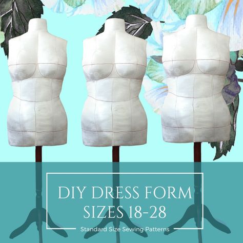 DIY Dress Form Sewing Pattern PDF | BootstrapFashion Patterns Dress Form Stand, Diy Dress Form, Custom Dress Form, Adjustable Dress Form, Adjustable Dress, Plus Size Patterns, Make Your Own Dress, Indie Sewing Patterns, Dress Forms