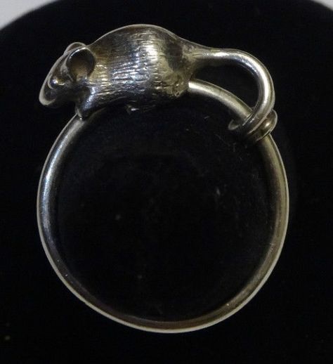 Silver Spinning Rat Ring Spinning Rat, Rat Ring, Rat Jewellery, Strange Rings, Cute Clown, Spinning Rings, Jewellery Design, Mice, Rats