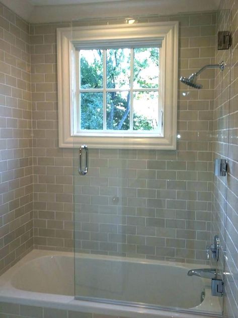 Interior Wall Window, Painting Window Trim, Shower Windows Ideas, Bathroom Remodel Small Budget, Window Remodel, Window In Shower, Bathtub Tile, Tub Tile, Bathroom Remodel Tile