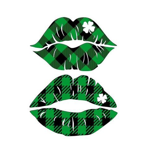 St. Patrick's Plaid Pattern Lips SVG Cuttable Design Play Wallpaper, Saint Patricks Day Art, Shamrock Tattoos, Lips Svg, Leprechaun Trap, Green Pictures, Star Svg, St Pats, Rainbow Necklace