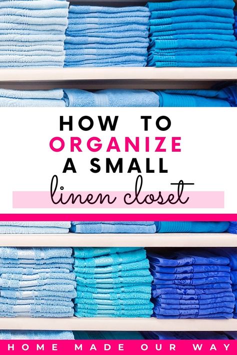 Linen Closet Organization - How to Organize a Narrow Linen Closet Narrow Linen Closet, Linen Closet Organization Hallway, Small Linen Closet, Organized Closets, Small Linen Closets, Narrow Closet, Best Closet Organization, Organization Closet, Organizing Challenges