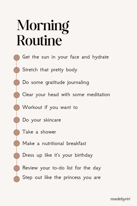 Try this easy morning routine That Girl Morning Routine, Esthetic School, Clean Girl Morning Routine, Sahm Routine, Morning Self Care Routine, Summer Morning Routine, Aesthetic Morning Routine, Easy Morning Routine, Morning Routines List