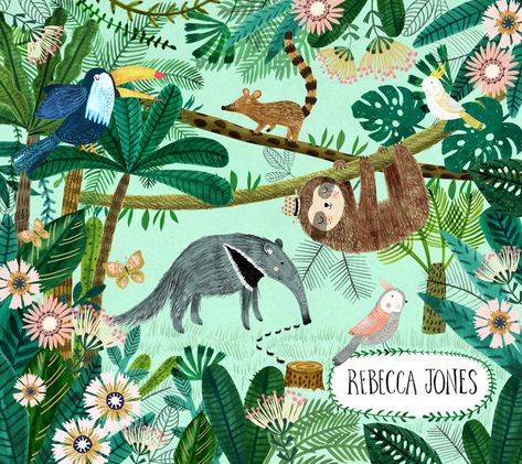 Folio cover for Surtex 2016 Maus Illustration, Tropical Illustration, Orang Utan, Jungle Illustration, 동화 삽화, Jungle Art, Tropical Animals, Forest Illustration, Design Illustrations