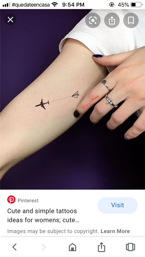 Nomad Tattoo, Plane Tattoos, Simbolos Tattoo, German Tattoo, Airplane Tattoo, Plane Tattoo, Corgi Drawing, Tatuagem Masculina Pequena, Airplane Tattoos