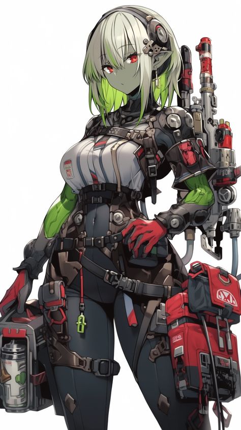 Cyberpunk Orc, Sci Fi Elf, Cyberpunk Elf, Battletech Art, Cyberpunk Female, Science Fiction Artwork, Anime Elf, Cyberpunk Girl, Alternative Art