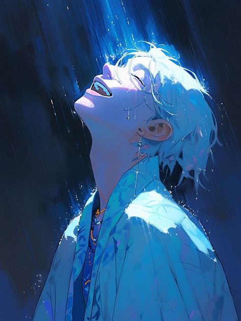 Tech Design, In The Rain, Digital Products, The Rain, Tik Tok, Hair, Anime, Blue, Design