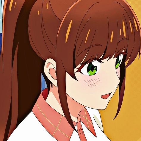 Anime Icons Brown Hair, Brown Hair Green Eyes Anime, Anime Brown Hair, Brown Hair Green Eyes, Hair Green Eyes, Girl With Brown Hair, Mood Off Images, Png Icons, Anime Oc