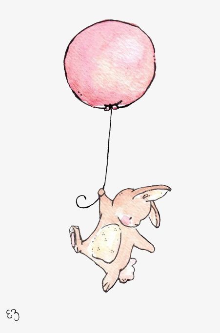 Holding balloons rabbit Art Mignon, Bunny Art, Art Et Illustration, Art And Illustration, Baby Art, Childrens Art, الرسومات اللطيفة, 귀여운 동물, Cute Illustration