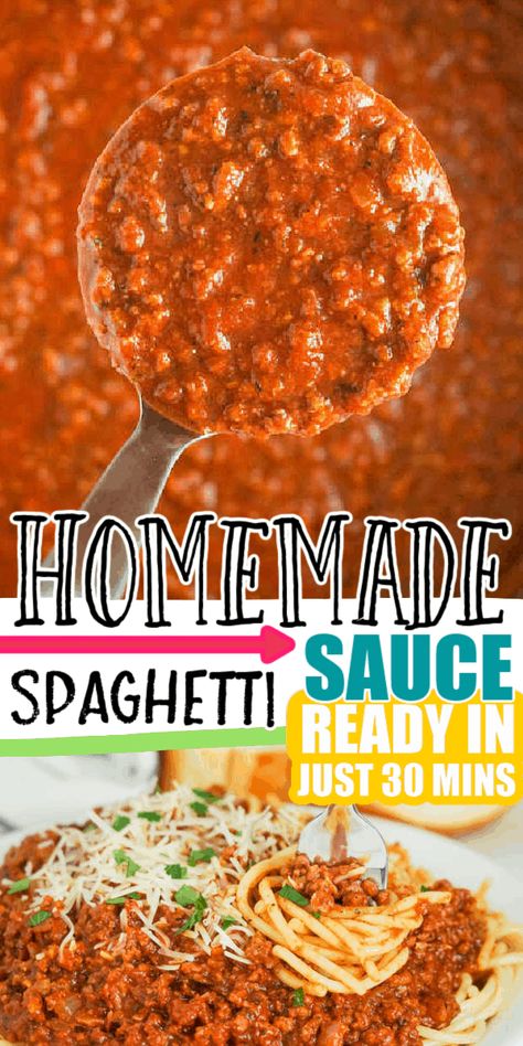 Quick Spaghetti Sauce, Best Homemade Spaghetti Sauce, Homemade Spaghetti Sauce Easy, Pizza Pasta Recipe, Homemade Italian Meatballs, Best Spaghetti Sauce, Best Sauce Recipe, Homemade Spaghetti Sauce Recipe, Homemade Meat Sauce