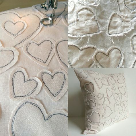 Making my own linen heart fabric for a customised pillow, special order via my Etsy shop. https://www.etsy.com/uk/shop/LillyBlossom Heart Fabric, Pola Sulam, Christmas Ornament Pattern, 자수 디자인, Sewing Design, Diy Sewing Clothes, Fabric Christmas Ornaments, Christmas Sewing, Shoe Lace Patterns