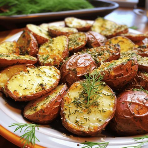 Delicious Garlic Dill Potatoes are by far one of the most requested recipes in my collection. Try this mouthwatering recipe today to see why. Garlic Dill Potatoes, Potatoes Oven, Dill Potatoes, Bacon Salt, Potato Varieties, Main Dish Casseroles, Salt Pork, Turnip Greens, Fish Fry