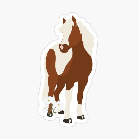 Get my art printed on awesome products. Support me at Redbubble #RBandME: https://www.redbubble.com/i/sticker/Wildflower-Paint-Horse-by-DesignByRoseCo/155488077.JCQM3?asc=u Pinto Horse, Paint Horse, Decorate Notebook, Coloring Stickers, Horse Painting, Aesthetic Stickers, Eye Catching Colors, A Love, Science Poster