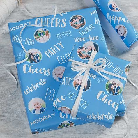 Personalized Wrapping Paper - Photo Collage Rapping Paper, Six Photos, Personalization Mall, Personalised Wrapping Paper, Cheer Party, Custom Wrapping Paper, Romantic Photos, Text On Photo, Personalized Party