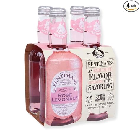 Amazon.com : Fentimans Sparkling Rose Lemonade - Sparkling Pink Lemonade with Natural Ingredients & Pure Rose Extract, Mixer, Craft Soda, Botanically Brewed Lemonade - 9.3 Fl Oz (Pack of 4) : Grocery & Gourmet Food Sparkling Pink Lemonade, Fentimans Rose Lemonade, Rose Lemonade, Craft Soda, Sparkling Rose, Rose Extract, Pink Lemonade, Gourmet Food, Gourmet Recipes