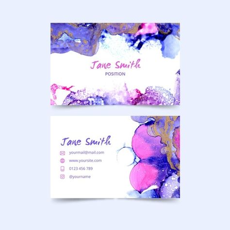 Watercolor paint-dipped business card te... | Free Vector #Freepik #freevector #business-card #watercolor #business #template Feminine Watercolor, Watercolor Business, Paint Dipping, Watercolor Business Cards, Card Watercolor, Beautiful Watercolor, Watercolor Paint, Business Card Template, Business Template