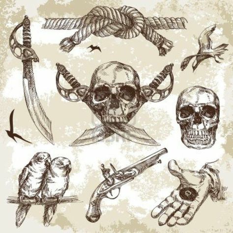 235 Remarkable Pirate Tattoos Ideas For Men and Women (2022) - TattoosBoyGirl Vintage Pirate Tattoo, Tattoo Design Drawings Simple, Pirate Tattoo Design, Jolly Roger Tattoo, Pirate Flag Tattoo, Pirate Tattoos, Pirate Skull Tattoos, Tattoos Ideas For Men, Pirate Ship Tattoos