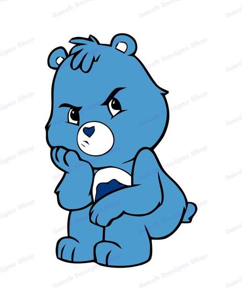 Grumpy Care Bear, Care Bear Party, Cricut Stencils, Teddy Bear Design, Ocean Tattoos, Bear Drawing, Dark Art Drawings, Care Bear, Care Bears