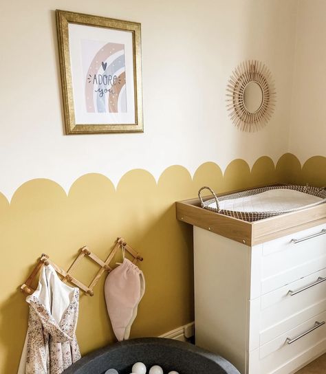 Nursery Ideas Mustard, Yellow Dresser Nursery, Yellow Playroom Walls, Yellow Toddler Room, Yellow Playroom, Nursery Room Colors, Yellow Baby Room, Nursery Yellow, Yellow Dresser