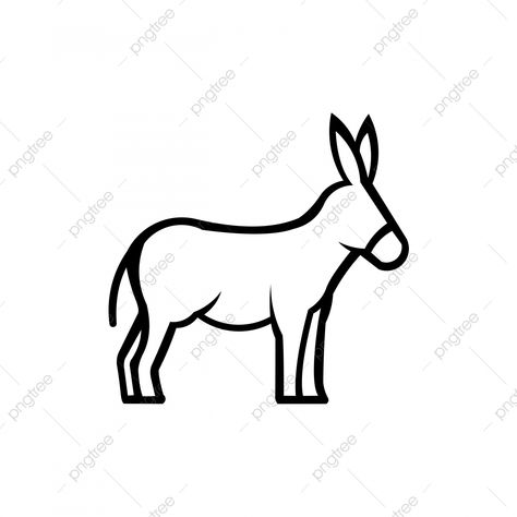 Donkey Outline Drawing, Simple Donkey Drawing, Cute Donkey Tattoo, Donkey Line Drawing, Donkey Drawing Easy, Donkey Doodle, Donkey Outline, Donkey Tattoo, Donkey Silhouette