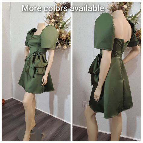 Filipiniana Short Dress, Jim Thorpe Pa, Jim Thorpe, Skirt With Bow, Line Skirt, College Life, Moss Green, A Line Skirt, Short Dress