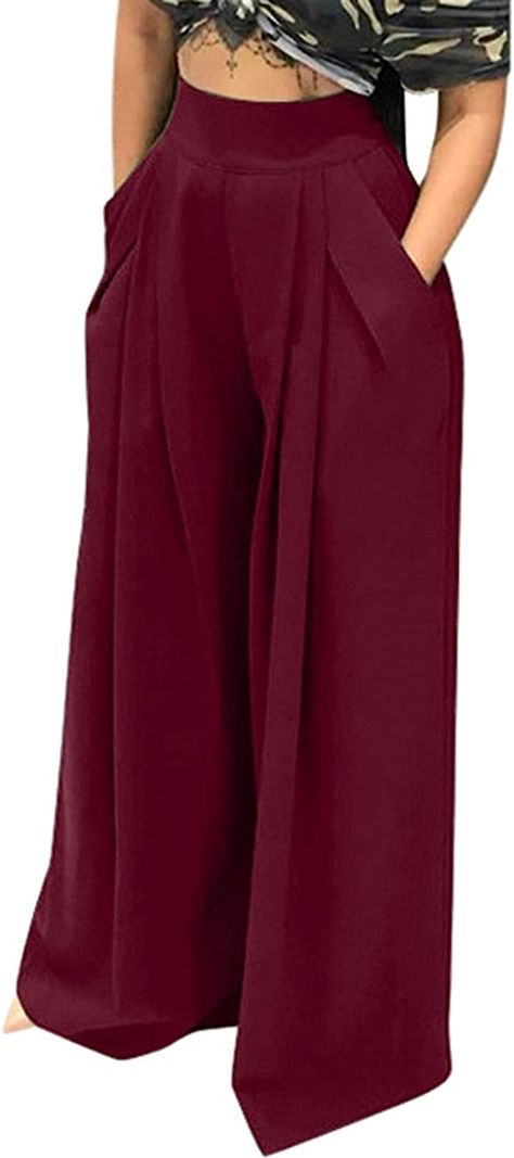 Palazzo Pants Outfit, Plus Size Wide Leg Pants, Wide Leg Pants Outfit, Pants With Belt, Wide Leg Palazzo Pants, Casual Wide Leg Pants, Loose Trousers, Flowy Pants, Women Pants Casual