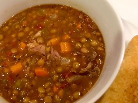 Lamb and Lentil Soup Recipe. This recipe adds a delicious lamb twist to ordinary lentil soup. Lamb And Lentil Soup, Lentil Lamb Soup, Lamb And Lentil Stew, Lamb Lentil Stew, Lamb Soup Recipes, Lamb Shank Soup, Bulgur Soup, Ovulation Phase, Leftover Lamb