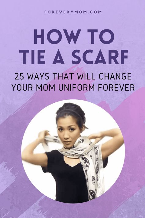 Tired of getting tangled up when you don't know how to tie a scarf? This amazing video tutorial from Wendy's Look Book will teach you 25 ways to wear a scarf in just a few minutes! Scarf Tips, Long Scarf Tying, Scarf Tying Tutorial, Scarf Hacks, How To Wear A Blanket Scarf, Scarf Wearing Styles, Wear Scarf, Ways To Tie Scarves, Mom Uniform