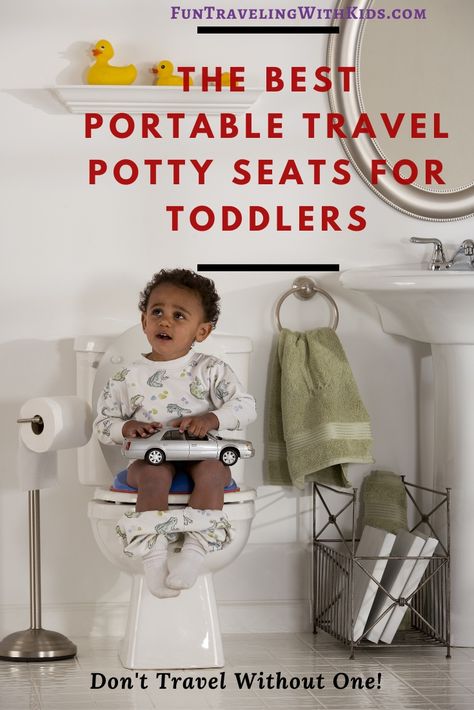 Potty training with your toddler can be challenging to say the least. This is even more so when you are traveling. We have reviewed the best travel potty seats for toddlers that will make this difficult time a little bit easier Our chosen travel potty seats are lightweight, come with a carry bag, and fit even in the smallest travel bag. They are also safe and hygienic  to use when you are using a public restroom. #travelpottyseats #portabletravelpotty #pottytrainingtoddlers Potty Training Videos, Potty Training Rewards, Travel Potty, Portable Potty, Potty Training Boys, Toddler Potty Training, Starting Potty Training, Kids Potty, Potty Seat