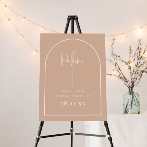 $57.45 | Modern Arch Terracotta Script Wedding Welcome Sign #wedding welcome sign, welcome sign, wedding sign, arch, terracotta, wedding signage, wedding décor, boho wedding, boho, pink Baptism Welcome Sign, Pink Minimalist, Wedding Welcome Sign, Wedding Welcome Signs, Wedding Signage, Create Sign, Wedding Welcome, Perfect Party, Editable Template